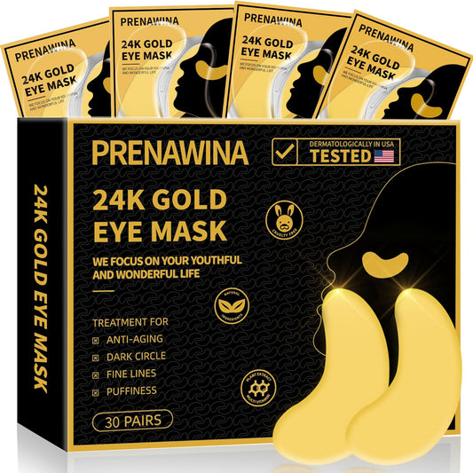 30 pairs of 24K Gold Under Eye Patches for dark circles and puffiness treatment.