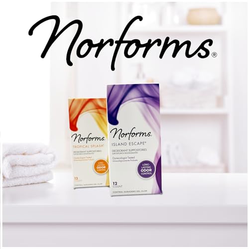 Norforms Feminine Deodorant Suppositories, Long Lasting Odor Control, Tropical Splash Scent