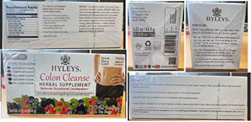 Hyleys Colon Cleanse Tea Assorted Flavors - 42 Tea Bags (12 Pack - 504 Tea Bags Total)