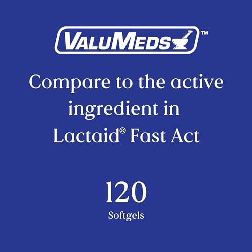 ValuMeds Fast Acting Dairy Relief Lactose Enzymes, 120 Softgels