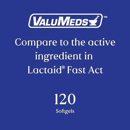 ValuMeds Fast Acting Dairy Relief Lactose Enzymes, 120 Softgels