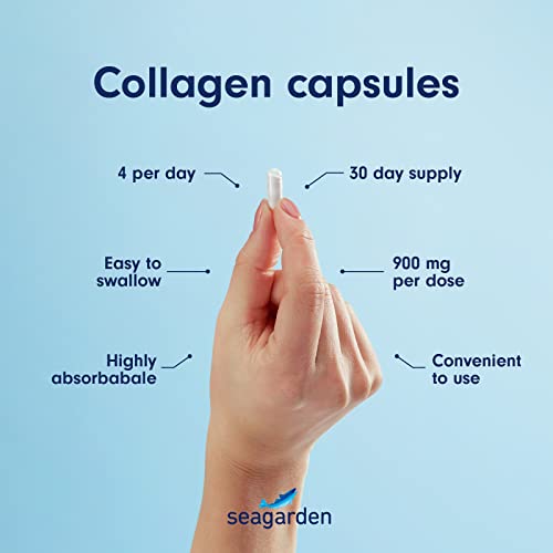 Seagarden Marine Collagen Capsules + Vitamin C - Collagen Peptides (Type I & III)