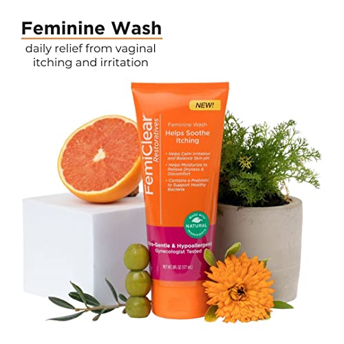 FemiClear Restoratives Soothing Feminine Wash - Feminine Care Wash for Itching & Irritated Skin