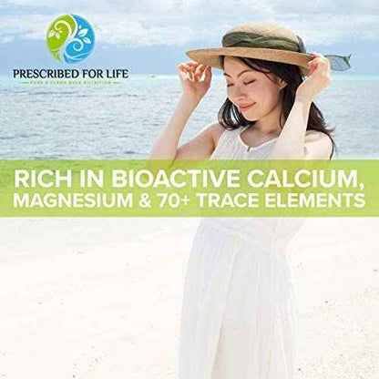 Prescribed for Life Aquamin Powder, Red Marine Algae Supplements, Rich in Plant Based Calcium & Magnesium, 72 Trace Minerals, Non GMO (113g)