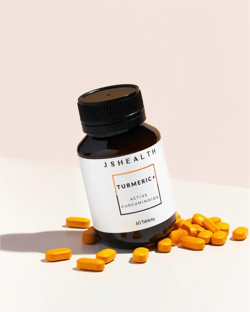 JSHealth Turmeric Curcumin Supplement with C3 Complex. 500mg Curcuminoids for Joint Support and Wellness. No Black Pepper Needed. By Nutritionist Jessica Sepel (60 Tablets)