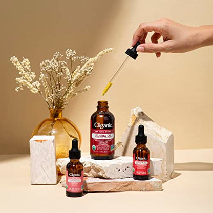 Cliganic Organic Jojoba Oil, 100% Pure (4oz) - Moisturizing Oil for Face, Hair, Skin & Nails