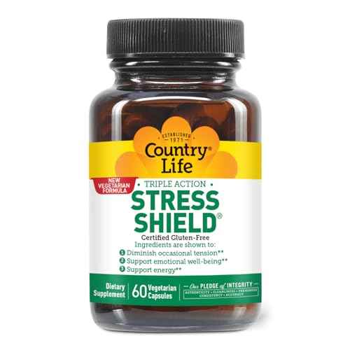 Country Life Stress Shield - Stress & Tension Relief Supplement with Ashwagandha, B-Vitamins for Energy & Emotional Well-Being, Supports Mental Clarity & Resilience, Gluten-Free, Vegan, 60 Capsules