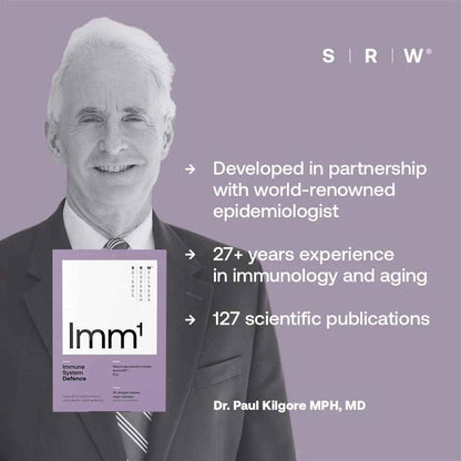 SRW Imm¹ Defence - Supports Immune System Health - 60 Vege Capsules - Supplement for Immune Response - Contains Natural Glycoprotein Isolate (Muno-IgY) and Quercetin