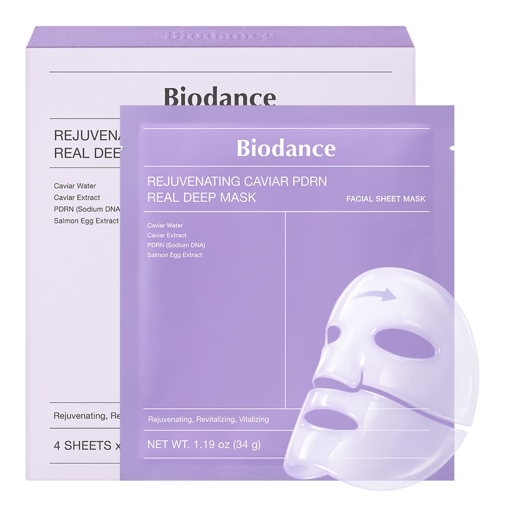 BIODANCE Bio-Collagen Real Deep Mask – Hydrating Overnight Hydrogel Face Mask, 4 Pack