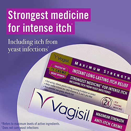 Vagisil Maximum Strength Feminine Anti-Itch Cream with Benzocaine for Women