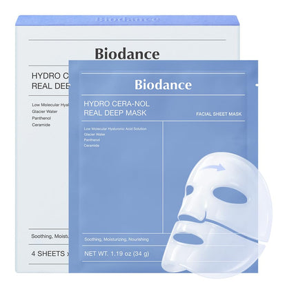 BIODANCE Bio-Collagen Real Deep Mask – Hydrating Overnight Hydrogel Face Mask, 4 Pack