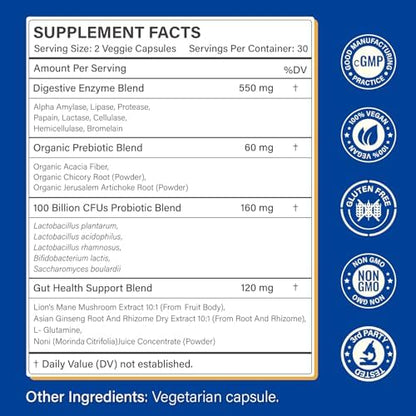 12 PPM H2 Hydrogen Tablets & Multi Enzyme Capsules with Probiotics - Daily Supplement Routine - 2 Items