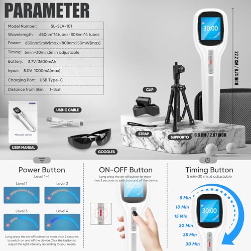 Body/Pet Red Light Device, Four Modes and Timing Settings
