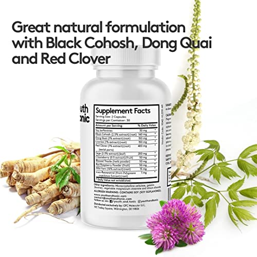 Youth & Tonic Water Retention Pills for Women and Hormone Balance Capsules for Swelling & Loss