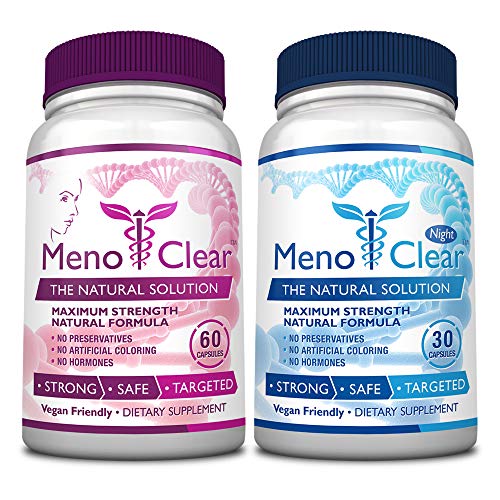 Menoclear Day + Night - Menopause Supplement Relieves Hot Flashes, Mood Swings,