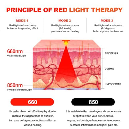 Red Light Therapy Belt Vibrating for Muscle Recovery and Pain Relief
