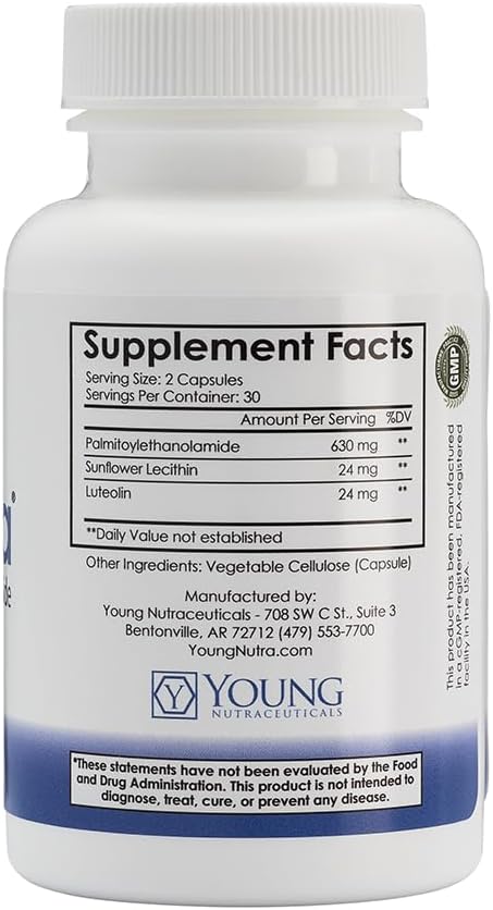 Mirica - Pea (Palmitoylethanolamide) and Luteolin - Immune & Nervous System Support Supplement - 60 ct