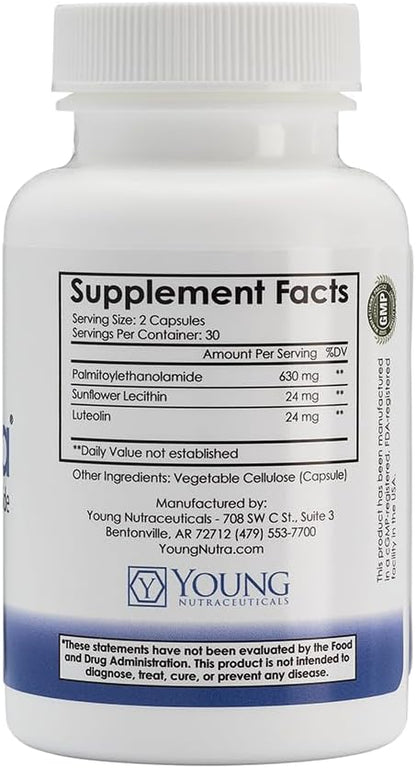 Mirica - Pea (Palmitoylethanolamide) and Luteolin - Immune & Nervous System Support Supplement - 60 ct