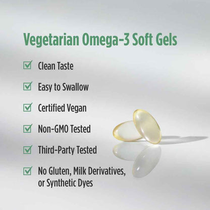 Nordic Naturals Algae DHA - 60 Soft Gels - 500 mg Omega-3 DHA - Certified Vegan Algae Oil - Plant-Based DHA - Brain, Eye & Nervous System Support - Non-GMO - 30 Servings
