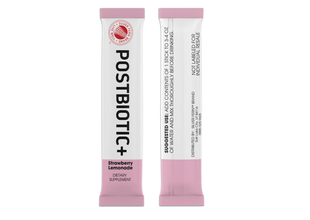 Silver Fern Brand Postbiotic+ Strawberry Lemonade Powder - Postbiotic Supplement with BIOMend, BetaVia, and Immuse - Supports The Digestive System