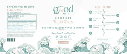 Trinity Blend Superfood -Sea Moss, Bladderwrack and Burdock Root Supplement for Overall Health Support, Hair, Skin and Nails 60ct