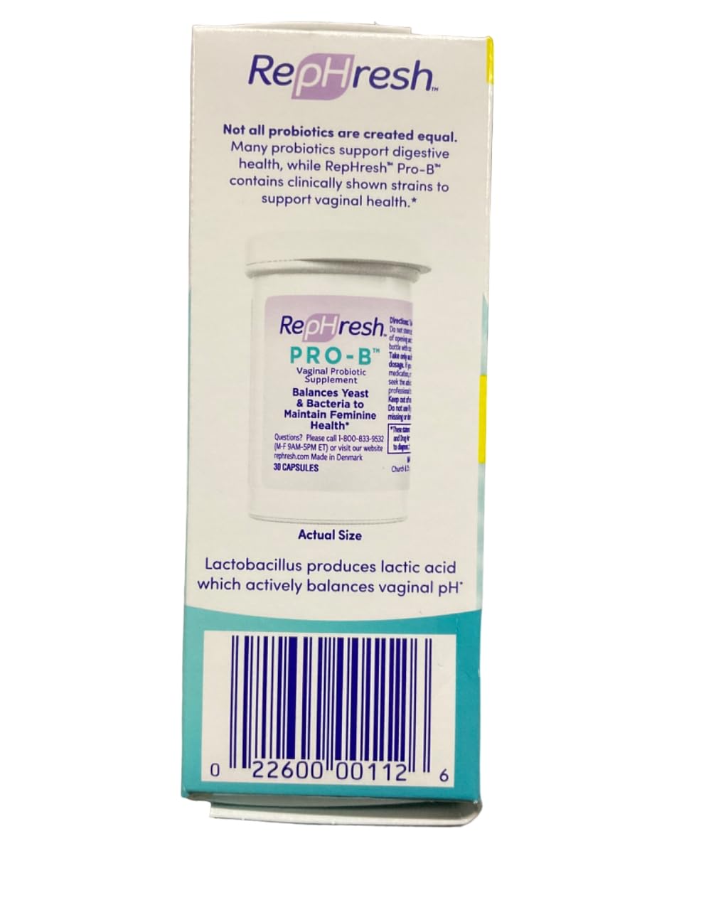 Rephresh Pro-B Probiotic Feminine Supplement Capsules 30 Ea (pack of 2) image may vary