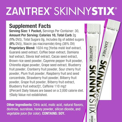 Zantrex SkinnyStix Energy Powder - Increase Energy, Heighten Focus, Boost Mood