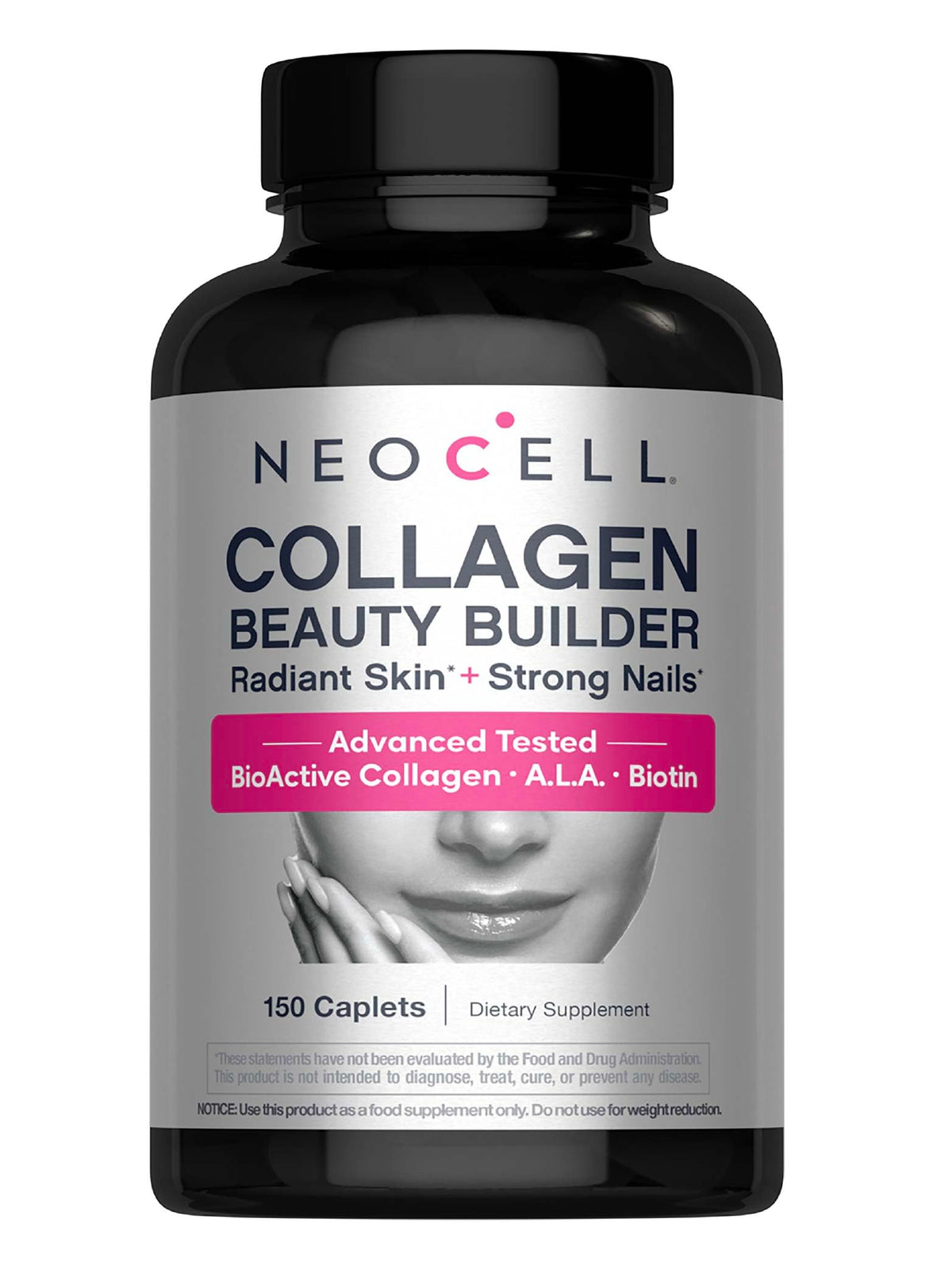NeoCell Collagen Beauty Builder - 150 Caplets - Grass Fed BioActive Peptides - with Biotin and Hyaluronic Acid - Radiant Skin & Strong Nails Supplement