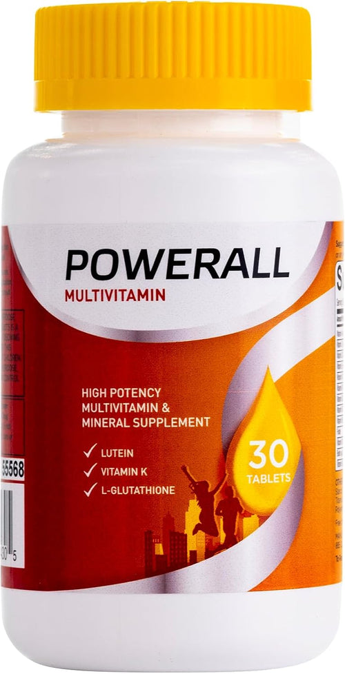 U.S. Health Club PowerAll Adult Multivitamin for Men & Women, 30 Tablets - Adult Multivitamin , Lutein, Vitamin K1, Iron, Zinc, Selenium, Boron, Chromium