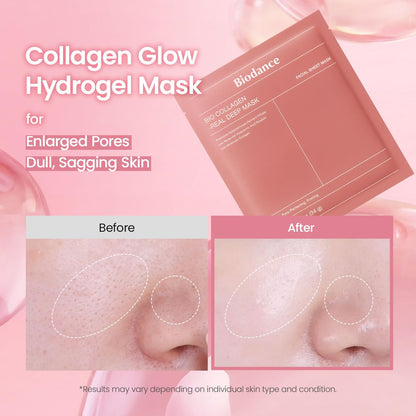 BIODANCE Bio-Collagen Real Deep Mask – Hydrating Overnight Hydrogel Face Mask, 4 Pack