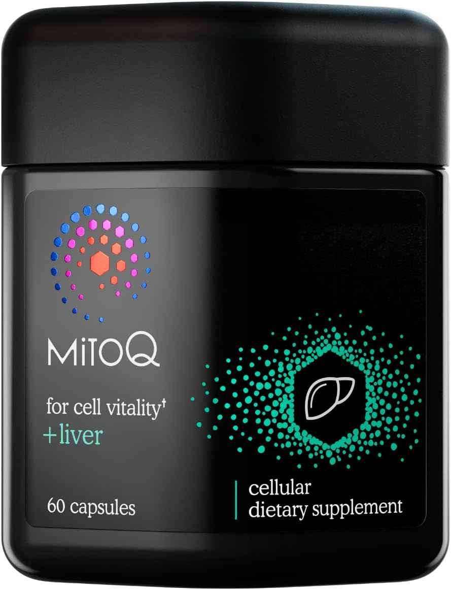 MitoQ +Liver - Advanced Liver Supplement with Highly Bioavailable Milk Thistle, Choline, Selenium Mitoquinol - Supports Metabolism, Body’s Natural Detoxification & Liver Health - 60 Capsules