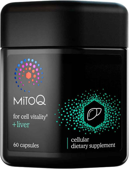 MitoQ +Liver - Advanced Liver Supplement with Highly Bioavailable Milk Thistle, Choline, Selenium Mitoquinol - Supports Metabolism, Body’s Natural Detoxification & Liver Health - 60 Capsules