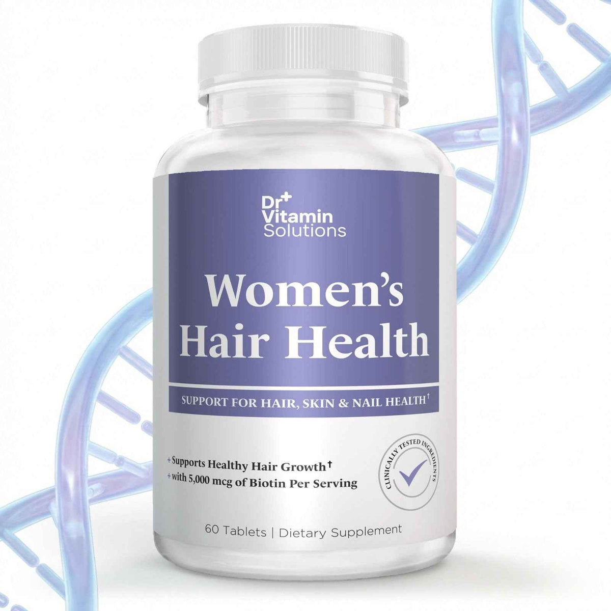 Dr Vitamin Women's Hair Health - Hair, Skin & Nails Support with Biotin & Collagen - 60 Tablets