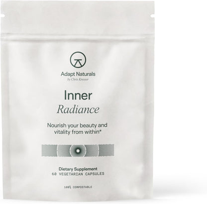 Adapt Naturals Inner Radiance Hair Skin and Nails Vitamins for Women & Men - with Biotin, Collagen, Hyaluronic Acid, Vitamin C & Ceramides - Thicker Hair, Stronger Nails & Hydrated Skin Supplement