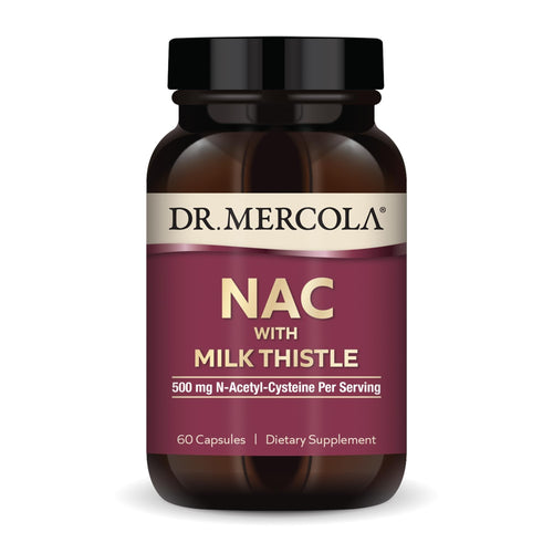 Dr. Mercola NAC with Milk Thistle - with Antioxidants - Supports Normal Detoxification Processes - 500 mg N-Acetyl-Cysteine per Serving - Non-GMO