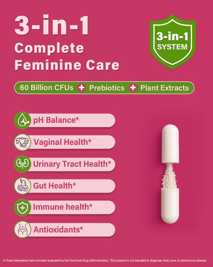 Anven Health Probiotics and Prebiotics for Women pH Balance & Digestion - 60 Billion Vaginal Probiotic with Cranberry & D-Mannose for Gut, Urinary, Immune Health