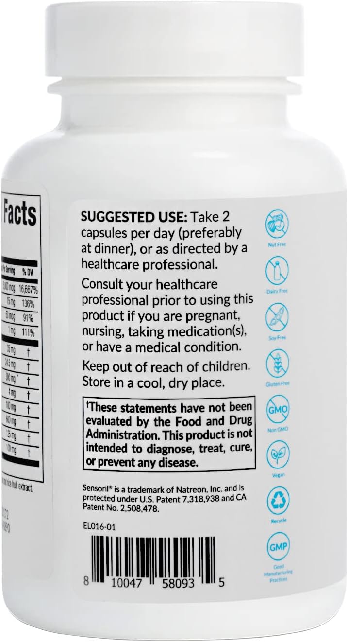 Equilife Daily Hair Support Supplement, Blend with Biotin, 60 Capsules - Ashwagandha, Zinc & Saw Palmetto - Helps Enhance Thickness & Strength - Supports Hair Growth & Repair - Gluten Free - Non-GMO