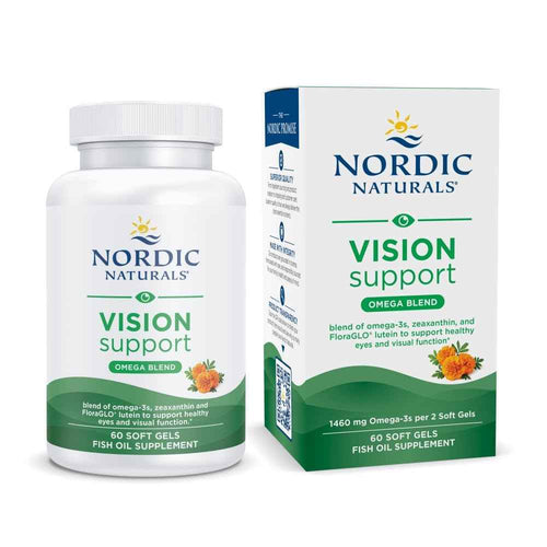Nordic Naturals Vision Support, Lemon - 60 Soft Gels - with Zeaxanthin and FloraGLO Lutein, for Healthy Eyes and Vision - 30 Servings