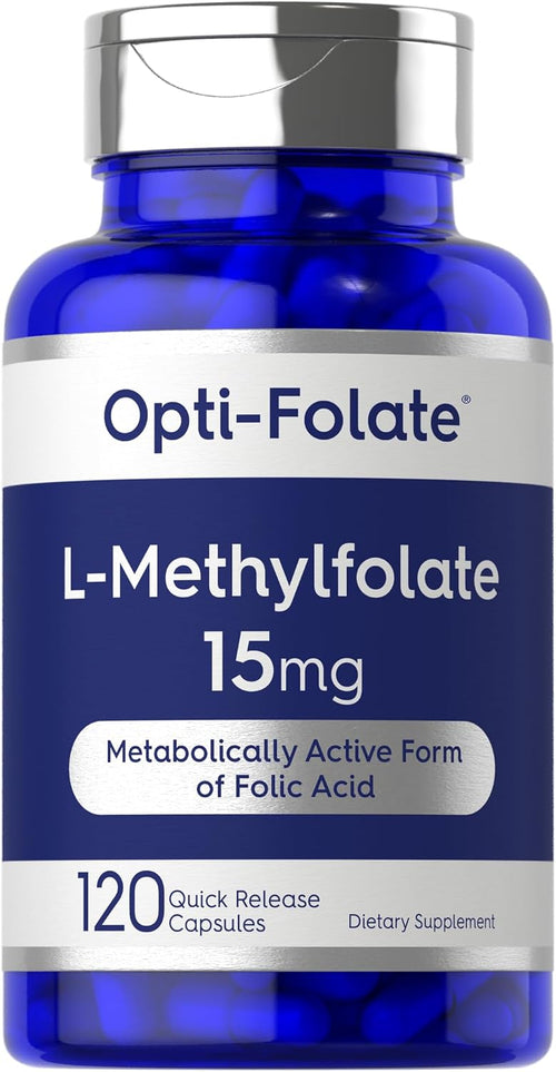 Carlyle L Methylfolate 15mg - 120 Capsules - Value Size - Max Potency - Optimized and Activated - Non-GMO, Gluten Free Supplement - Methyl Folate, 5-MTHF - by Opti-Folate
