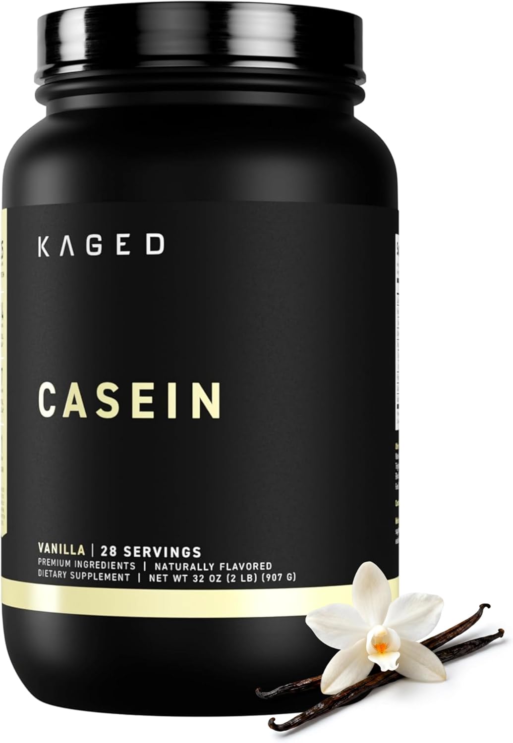 Kaged Premium Casein Protein Powder - Vanilla - Micellar Casein - Banned-Substance Free Supplement, Build Muscle, Recover Faster - Kasein - 28 Servings