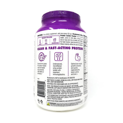 BlueBonnet 100% Natural Whey Protein Isolate Powder, Chocolate, 2 Pound