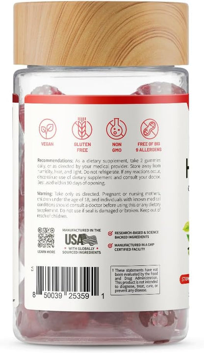 Snap Supplements Heart Health Gummies, CoQ10, Sugar-Free, 60 Vegan Gummies - Blood Circulation Supplements, Heart Health Supplements, Blood Flow Supplement, Gluten-Free, Non-GMO, Grapeseed, Blueberry