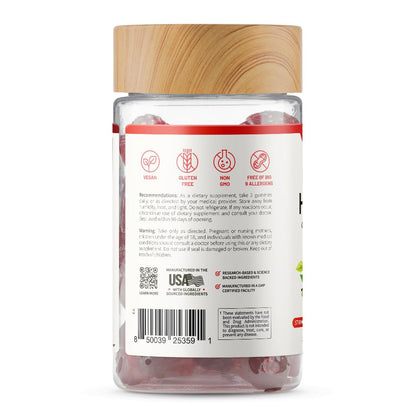 Snap Supplements Heart Health Gummies, CoQ10, Sugar-Free, 60 Vegan Gummies - Blood Circulation Supplements, Heart Health Supplements, Blood Flow Supplement, Gluten-Free, Non-GMO, Grapeseed, Blueberry