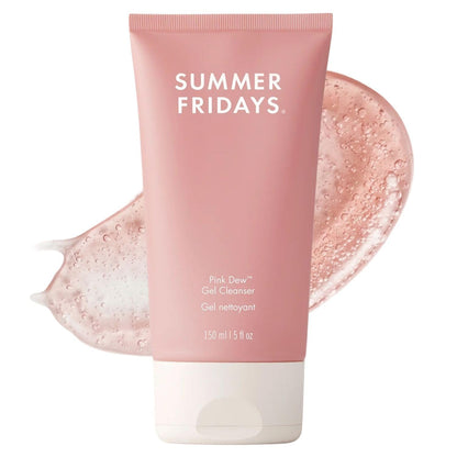 Summer Fridays Pink Dew Gel Facial Cleanser - pH-Balanced Foaming Gel Face Wash for Oily, Blemish-Prone + Sensitive Skin - Refreshing + Hydrating Gentle Face Cleanser for Soft, Radiant Skin(1.7 fl oz)