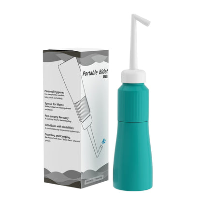 Portable 11.8 Oz Bidet, Feminine Care Irrigator, Retractable Nozzle Travel Bidet with 60° Elbow