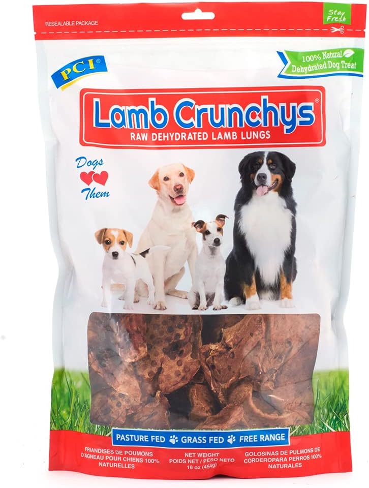 PCI Pet Center Inc Lamb Crunchys raw dehydrated Lamb Dog - 16 oz