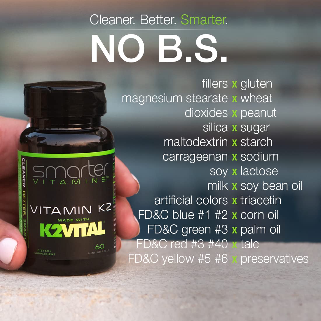 Vitamin K2 MK7 100mcg with K2VITAL for Bone & Heart Support - 60 Softgels - Made with K2VITAL MK-7 and kale powder in convenient liquid softgels for daily vitamin K2 supplementation.