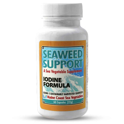 Maine Coast Sea Vegetables Seaweed Support Iodine Formula - Source of Iodine from Seaweed - Daily Use Iodine Supplement - Organic Alaria, Rockweed, Sea Lettuce, Dulse & Bladderwrack blend - 60 Capsule