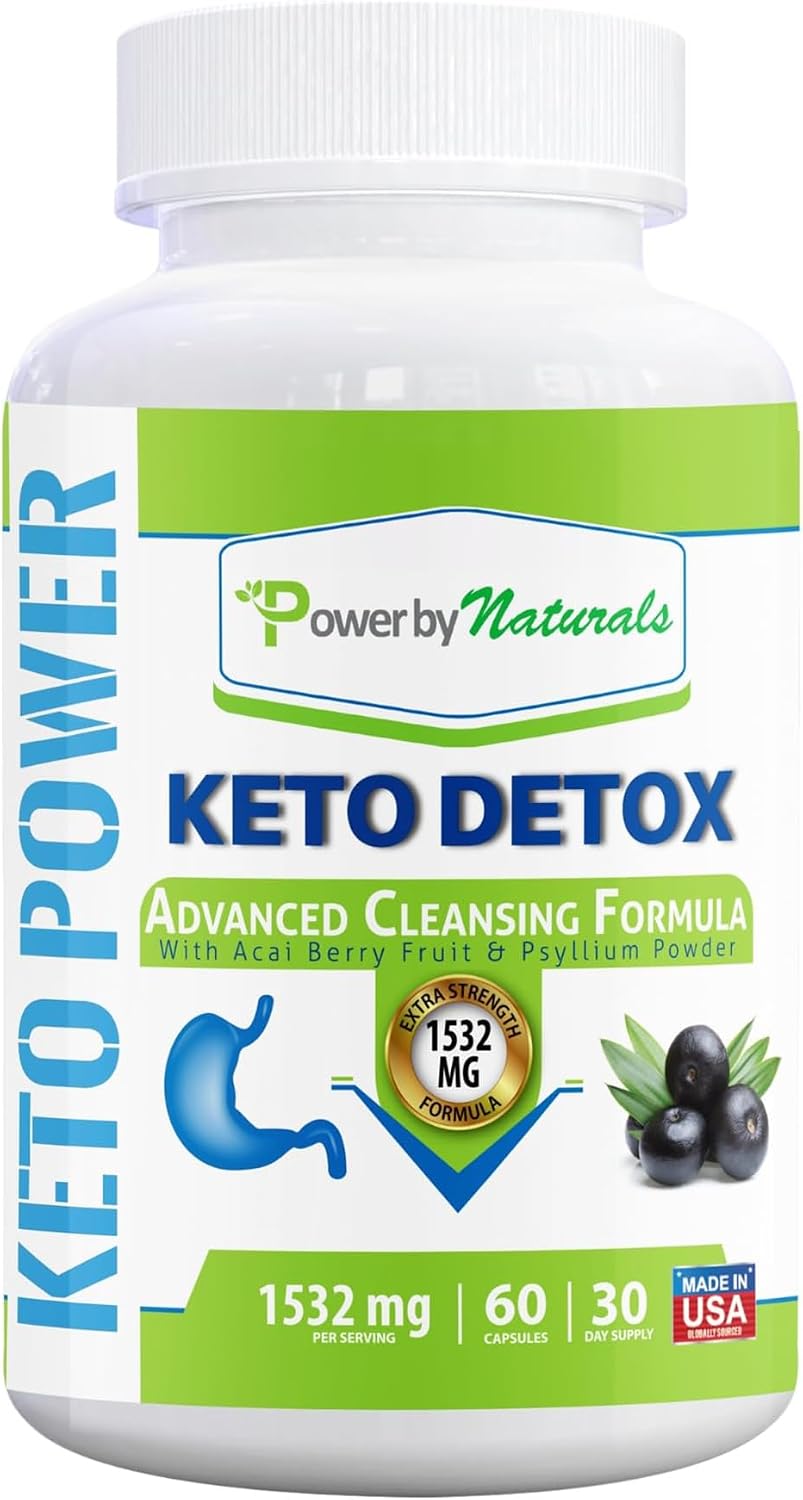 Power By Naturals Keto Support - Herbal & Botanical Blend for Digestive Balance & Energy - Vegan, Non-GMO, Gluten-Free - 60 Capsules (1-Month Supply)