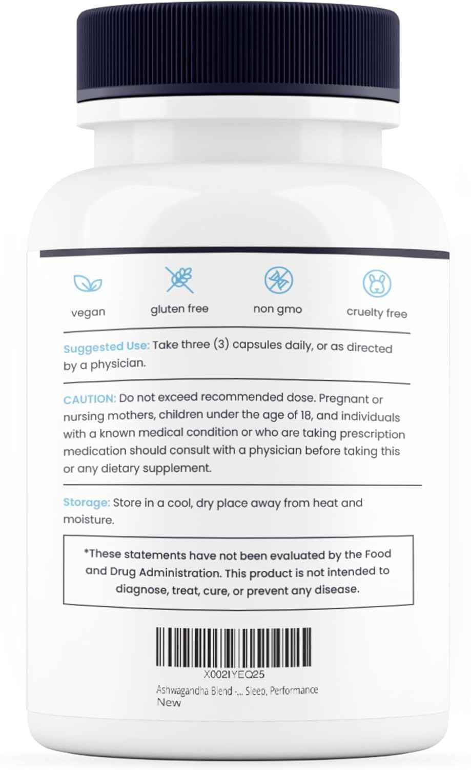 Nature's Pure Blend Ashwagandha Supplements - Organic Ashwagandha Root & Extract for Women and Men - Stress Relief, Sleep, and Mood Support - Athletic Performance & Focus Support - 60 Vegan Capsules